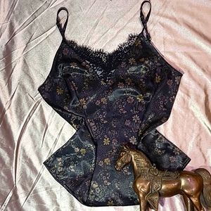 Lace Vneck Slip Silk Tank top